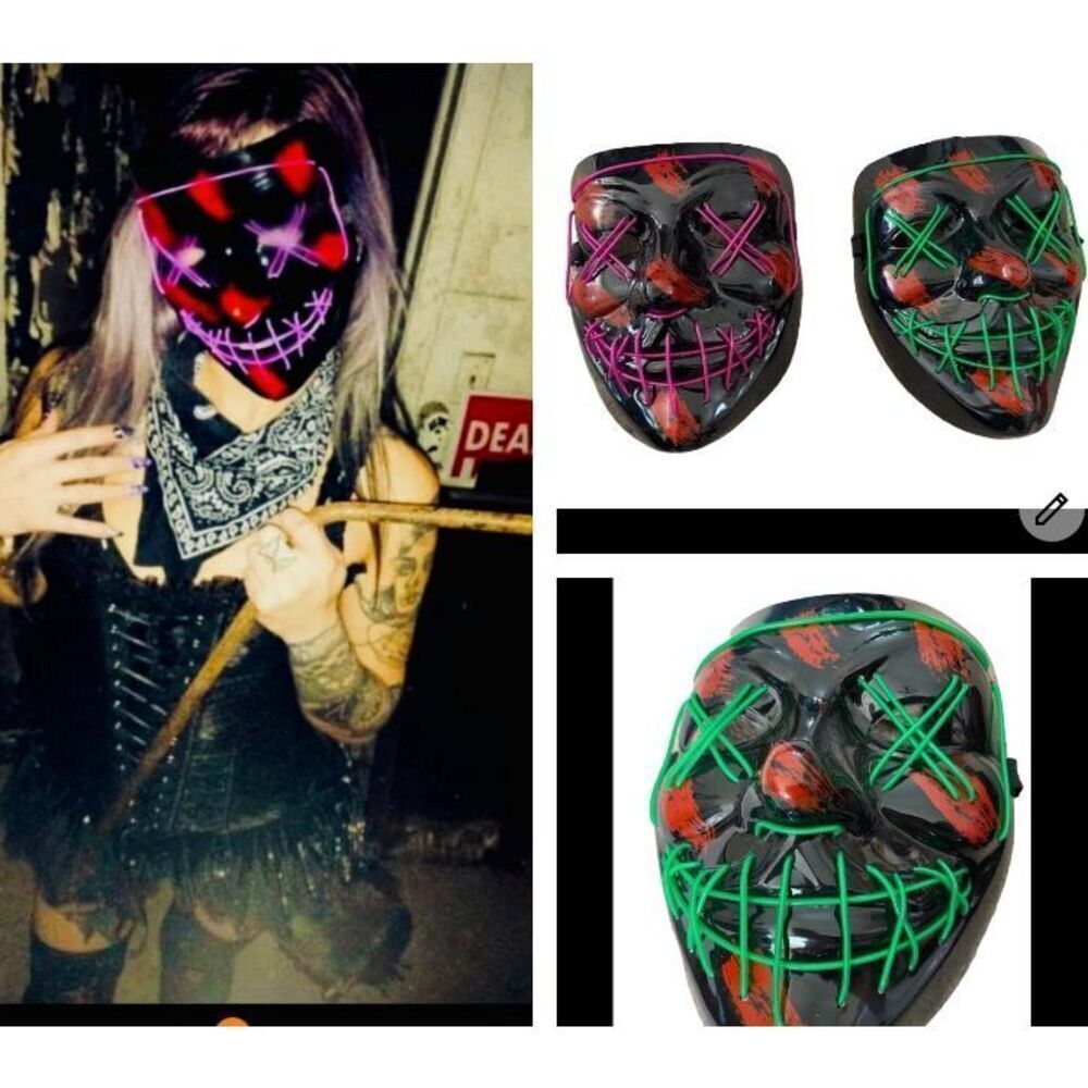 Lot Of 2 Halloween Masks Dressup Cosplay Costume Horror Spooky Dress Up
